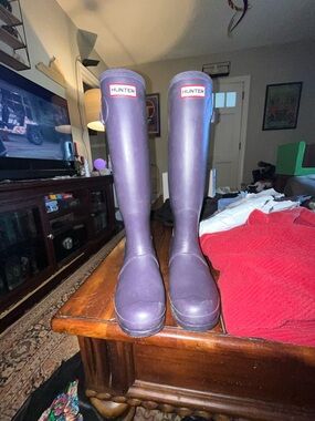 Hunter Deep Purple Knee-High Rain Boots